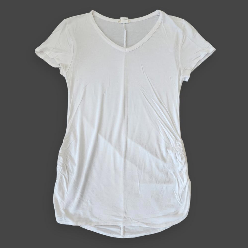 White S/S Flowy Tee, Women's S (Maternity)